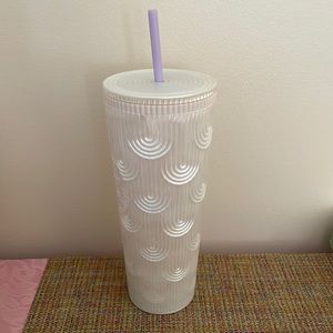 Starbucks 2023 White Pearl Shell Core Siren Scales Cold Cup Tumbler